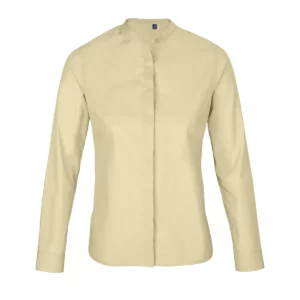 Camisa cuello mao mujer NEOBLU BART WOMEN 03787 en Beige, frontal sin persona.