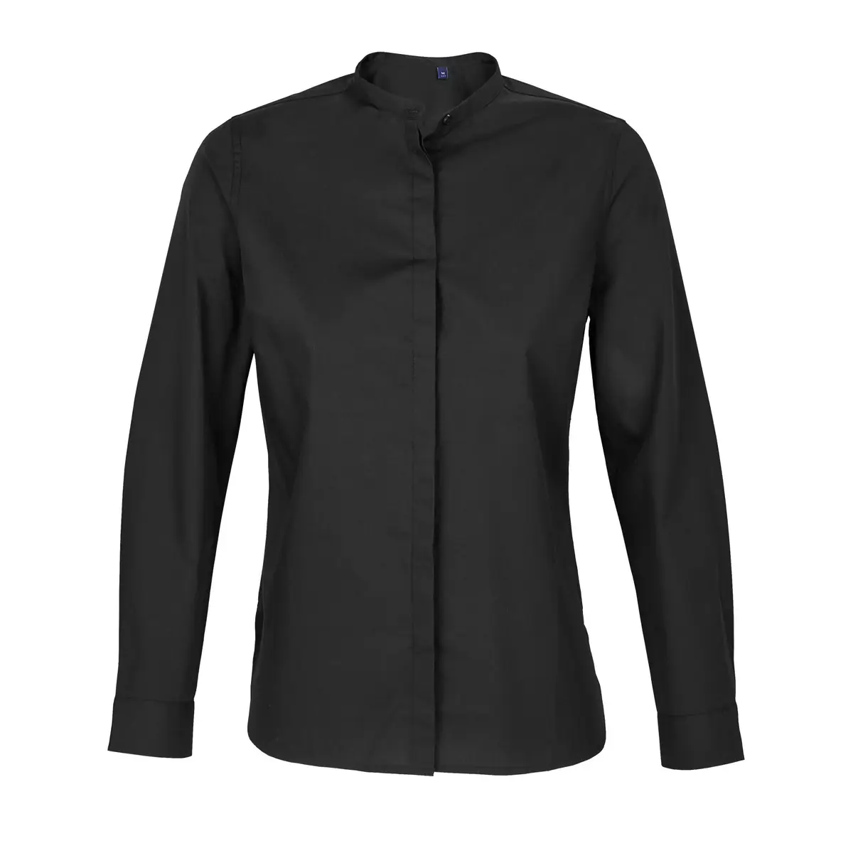 Camisa cuello mao mujer NEOBLU BART WOMEN 03787 6 Camisa cuello mao mujer NEOBLU BART WOMEN 03787 en Negro profundo, frontal sin persona.