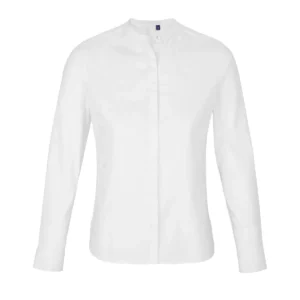 Camisa cuello mao mujer NEOBLU BART WOMEN 03787 en Blanco óptico, frontal sin persona.