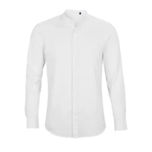 Camisa cuello mao hombre NEOBLU BART MEN 03792 en Blanco óptico, frontal sin persona.