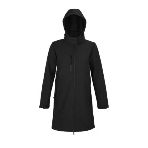 Softshell largo mujer NEOBLU ACHILLE WOMEN 03794 en Negro profundo, frontal sin persona.