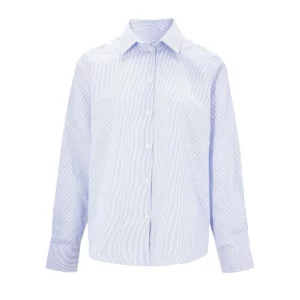 Camisa rayas hombre NEOBLU BAPTISTE MEN 04338 en Raya azul, frontal sin persona.
