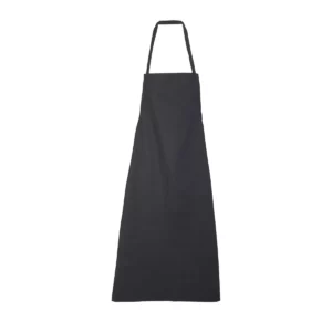 Delantal con peto NEOBLU EROLD negro profundo, vista frontal sin persona.