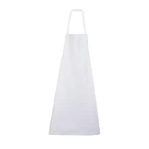 Delantal con peto NEOBLU EROLD blanco óptico, vista frontal sin persona.