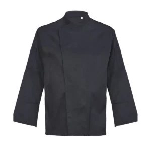 Chaquetilla cocina hombre NEOBLU EUGENE 04458 en Negro profundo, frontal sin persona.