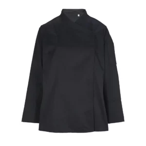 Chaquetilla cocina mujer NEOBLU EUGENIE 04459 en Negro profundo, frontal sin persona.