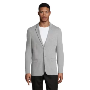 Americana de piqué hombre NEOBLU MARCEL MEN 03169 en Gris jaspeado, vista con modelo.