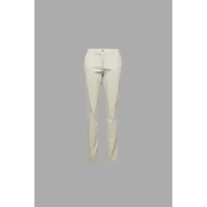 Pantalón chino skinny de mujer Norvil 1329-T084 en beige pardo, vista frontal.