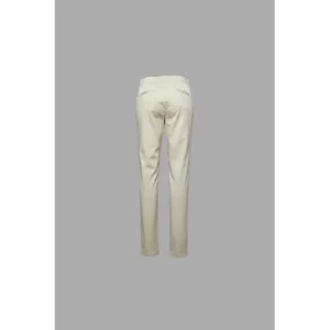 Pantalón chino skinny de mujer Norvil 1329-T084 en beige pardo, vista trasera.