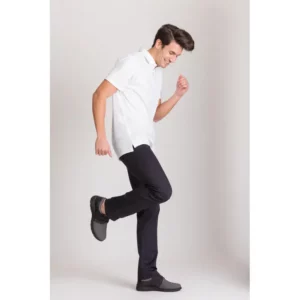 Polo Natura® de hombre Norvil 1722 en blanco, vista lateral, sobre modelo.