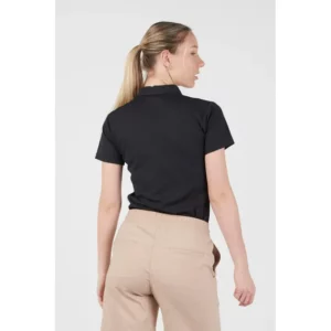 Polo Natura® de mujer Norvil 1724 en negro, vista trasera, sobre modelo.