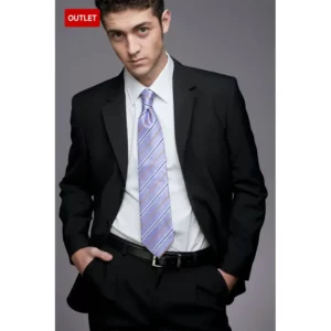 Americana de hombre classic fit Norvil 3004 en negro, vista frontal, sobre modelo.
