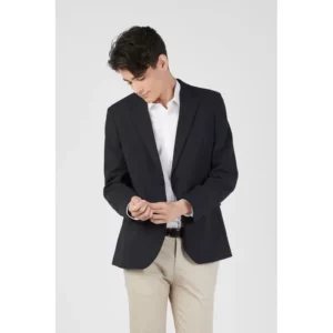 Americana de hombre regular fit Norvil 3124 en marino, vista frontal, sobre modelo.