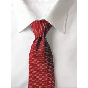Corbata estampada Norvil 532 en rojo, vista frontal.