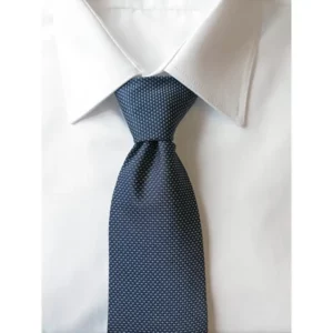 Corbata estampada Norvil 532 en marino, vista frontal.