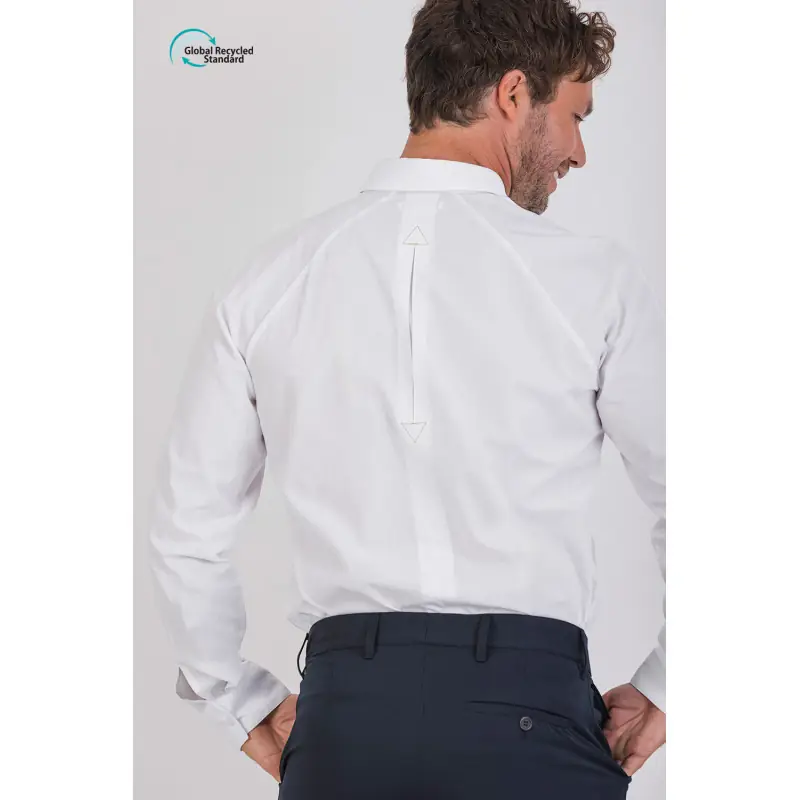 Camisa ranglan de hombre Norvil LO377 2 Camisa ranglan de hombre Norvil LO377 en blanco, vista trasera, sobre modelo.