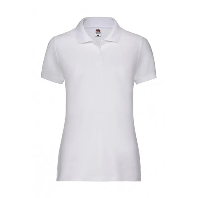 Polo básico de mujer Norvil MILAN 3 Polo básico de mujer Norvil MILAN en blanco, vista frontal.