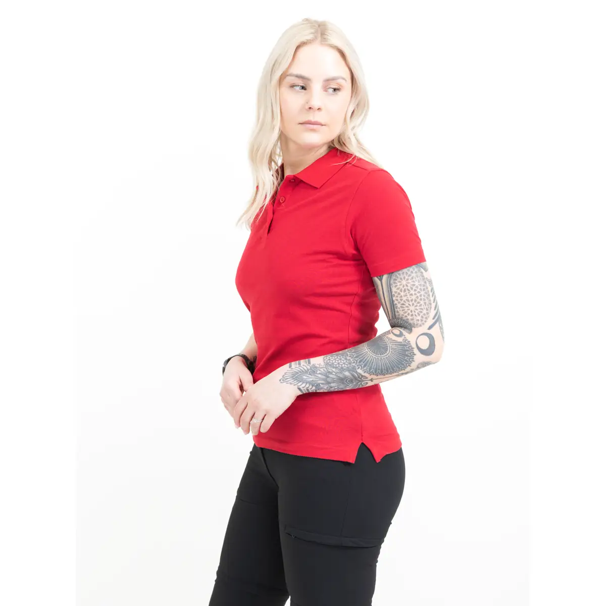 Polo mujer PRINTER ESSENTIALS SURF LADY POLO PIQUE 2265009 41 Polo mujer PRINTER ESSENTIALS SURF LADY POLO PIQUE 2265009, con modelo, vista de tres cuartos