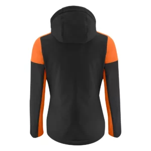 Chaqueta mujer PRINTER PRIME PRIME SOFTSHELL LADY 2261066, Negro/Naranja, vista posterior