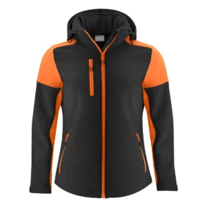 Chaqueta mujer PRINTER PRIME PRIME SOFTSHELL LADY 2261066, Negro/Naranja, vista frontal