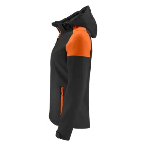 Chaqueta mujer PRINTER PRIME PRIME SOFTSHELL LADY 2261066, Negro/Naranja, vista lateral