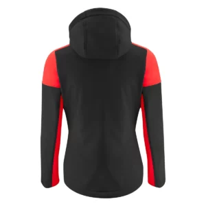 Chaqueta mujer PRINTER PRIME PRIME SOFTSHELL LADY 2261066, Negro/Rojo, vista posterior