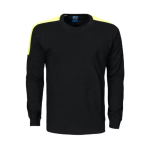 Camiseta de manga larga hombre PROJOB 2020 642020, Negro/Amarillo, vista frontal