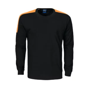 Camiseta de manga larga hombre PROJOB 2020 642020, Negro/Naranja, vista frontal