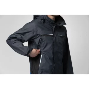 Chaqueta hombre PROJOB 4440 644440 / Chaqueta acolchada hombre PROJOB 4441 644441, con modelo, detalle de los bolsillos y la cremallera