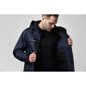 Chaqueta acolchada hombre PROJOB 4441 644441, con modelo, detalle del interior de la chaqueta