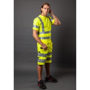 Pantalón corto hombre PROJOB 6535 HV CLASE 2/1 646535, vista frontal con modelo
