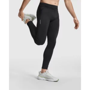 Malla larga running hombre Roly Bristol 0406, negro, vista lateral con modelo