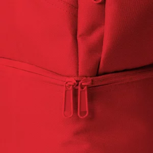 Mochila deportiva Roly Falco 7115, rojo, detalle de la cremallera del zapatero