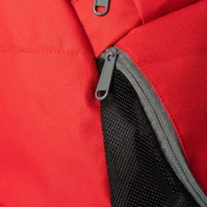 Mochila deportiva Roly Columba 7120, rojo, detalle de la cremallera