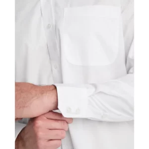 Camisa manga larga hombre Roly WRK Aifos L/S 5504, blanco, detalle del puño con modelo