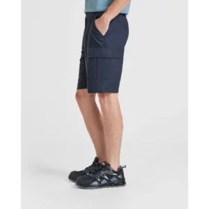 Bermuda multibolsillos Roly WRK Amazonas 6715, marino, vista lateral con modelo