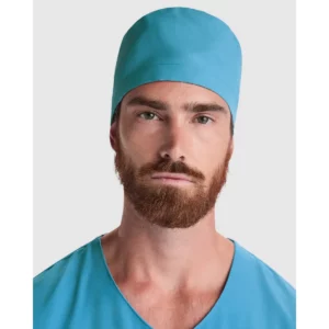 Gorro sanitario Roly WRK Macil 9082, azul danubio, con modelo