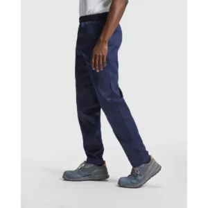Pantalón unisex Roly WRK Rochat 9088, marino, vista lateral con modelo