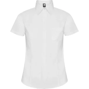 Camisa manga corta mujer Roly WRK Sofia 5061, blanco, vista frontal