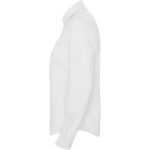 Camisa manga larga mujer Roly WRK Oxford Woman 5068, blanco, vista lateral