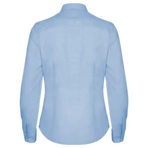 Camisa manga larga mujer Roly WRK Oxford Woman 5068, celeste, vista posterior