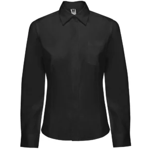 Camisa manga larga mujer Roly WRK Sofia L/S 5161, negro, vista frontal