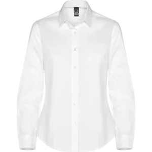 Camisa elástica mujer Roly WRK Moscu Woman 5505, blanco, vista frontal