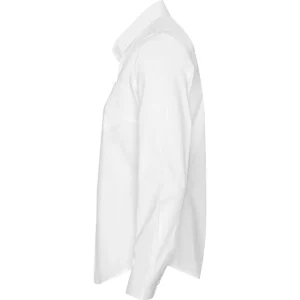Camisa elástica mujer Roly WRK Moscu Woman 5505, blanco, vista lateral
