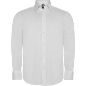 Camisa elástica hombre Roly WRK Moscu 5506, blanco, vista frontal