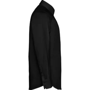 Camisa elástica hombre Roly WRK Moscu 5506, negro, vista lateral opuesta