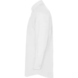Camisa manga larga hombre Roly WRK Oxford 5507, blanco, vista lateral