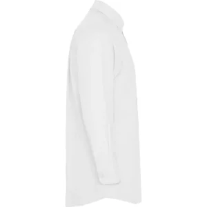 Camisa manga larga hombre Roly WRK Oxford 5507, blanco, vista lateral opuesta