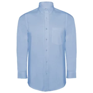 Camisa manga larga hombre Roly WRK Oxford 5507, celeste, vista frontal