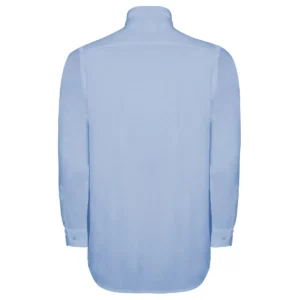 Camisa manga larga hombre Roly WRK Oxford 5507, celeste, vista posterior